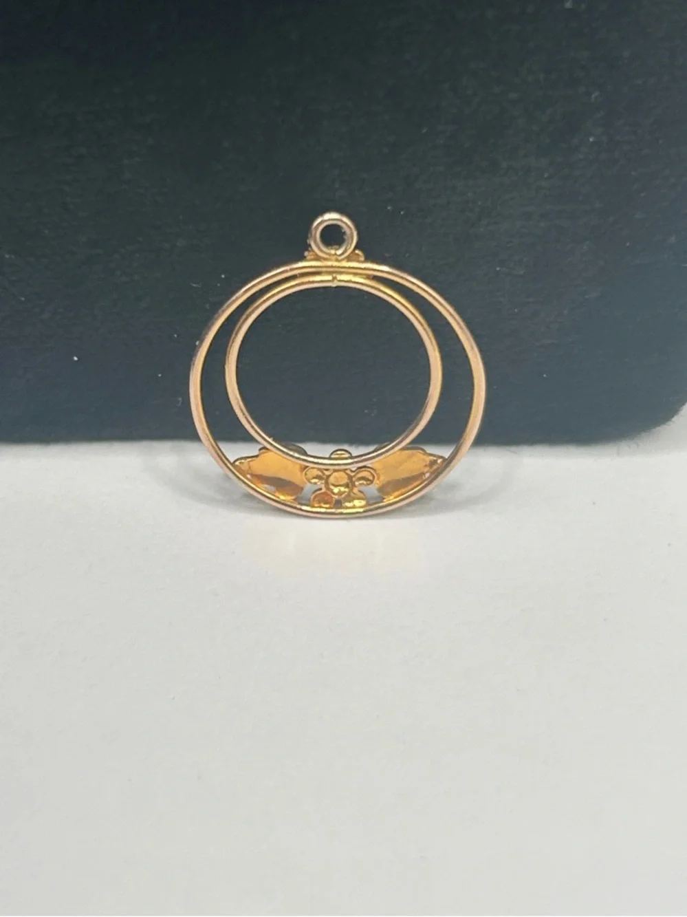 Vintage 12k Black Hills Gold Double Circle Pendant